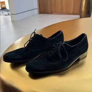John varvartos suede Oxfords in black 9.5 John Varvatos Star USA Sid Buck Saddle oxford wingtip shoes  main image 4